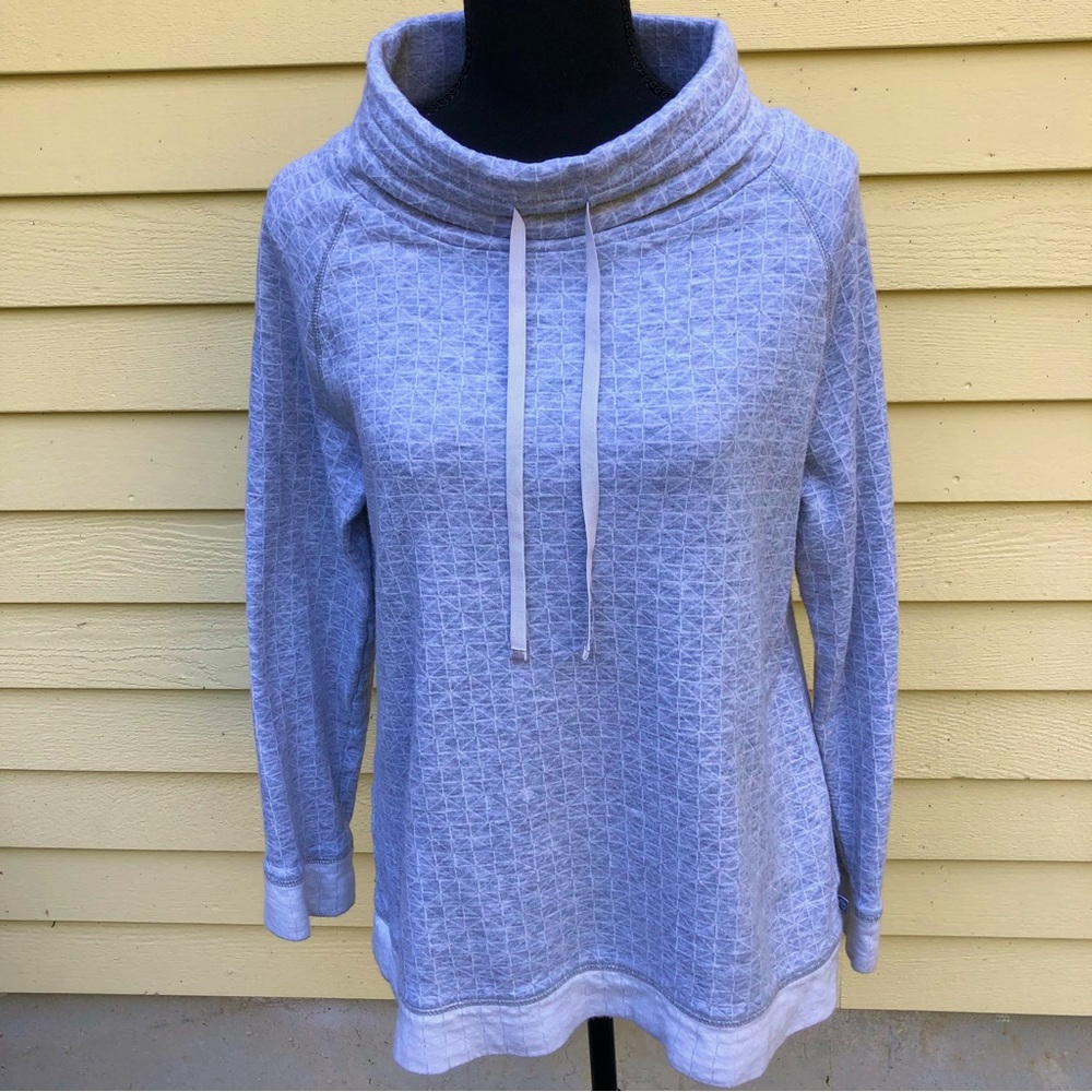 T by Talbots Funnel Neck Gray Top, Size M